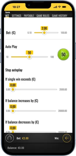 Gemix real money menu settings